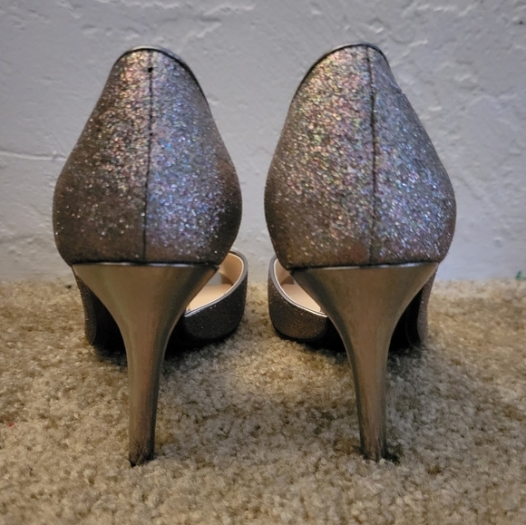 Marc Fisher Sparkly Peep Toe Heels Size 10 - Picture 3 of 6